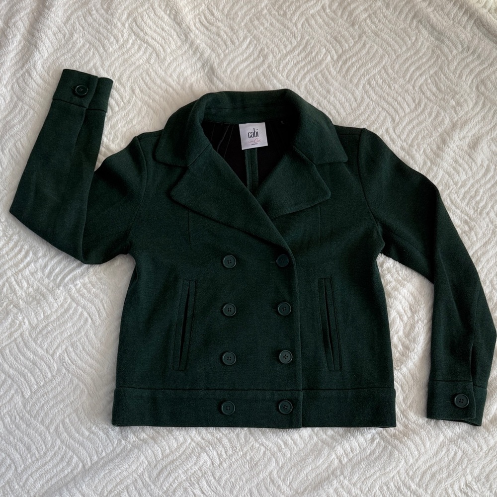 CAbi Forest Green Double-Breasted Jacket